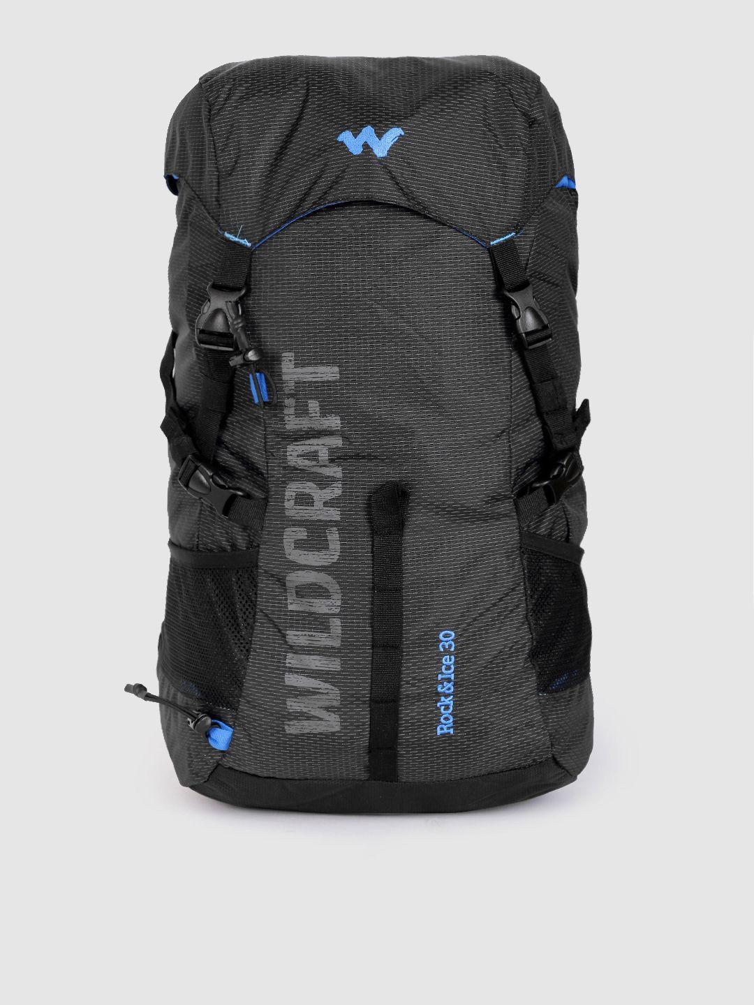 wildcraft unisex black brand logo rock & ice 30 rucksacks