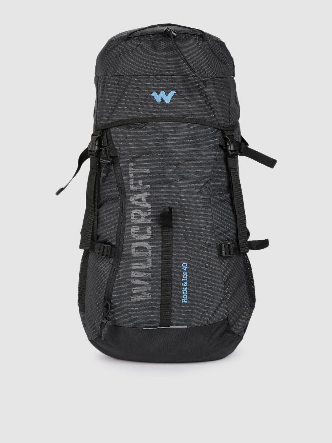 wildcraft unisex black rock & ice 40 brand logo rucksack