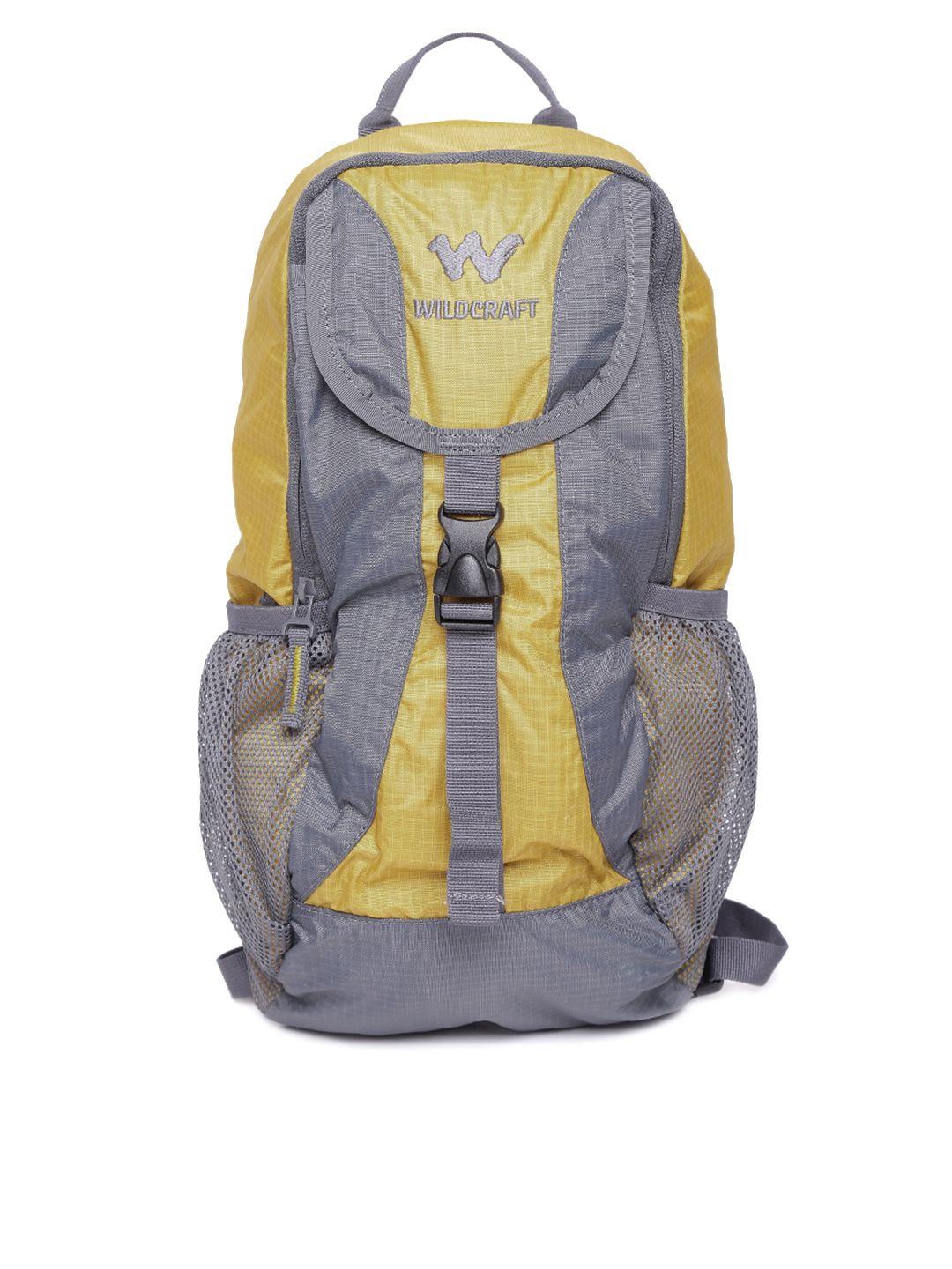 wildcraft unisex mustard yellow & grey hydrator colourblocked backpack