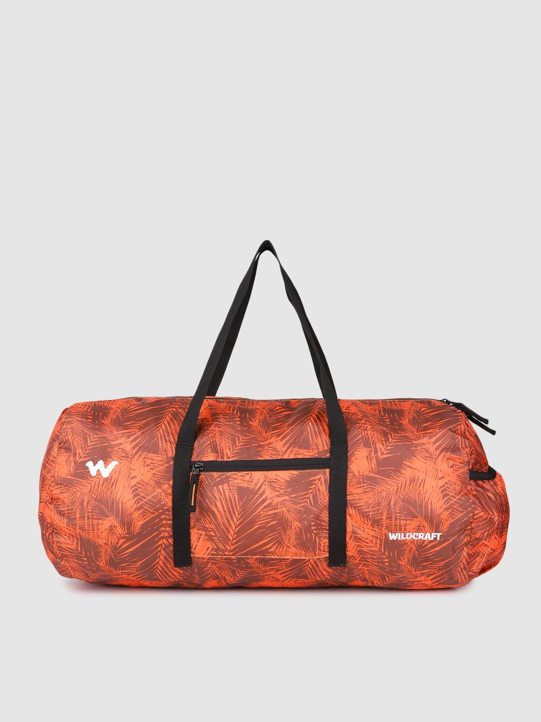 wildcraft unisex orange printed duff 3 duffel bag