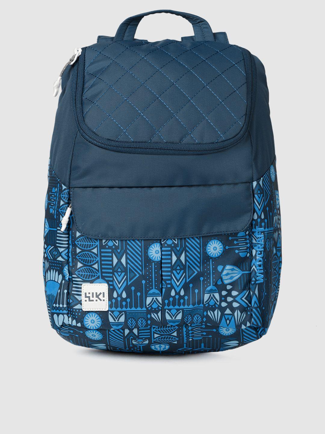 wildcraft women blue graphic backpack