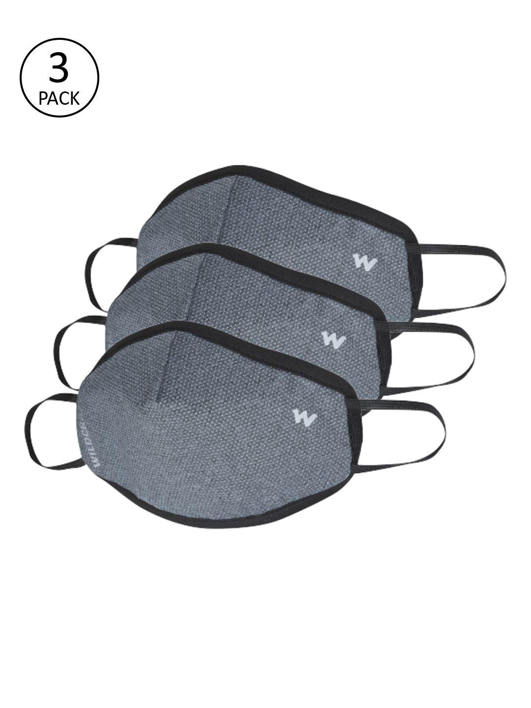 wildcraft adults 3 pcs 3-ply hypa shield w95+ protective outdoor masks