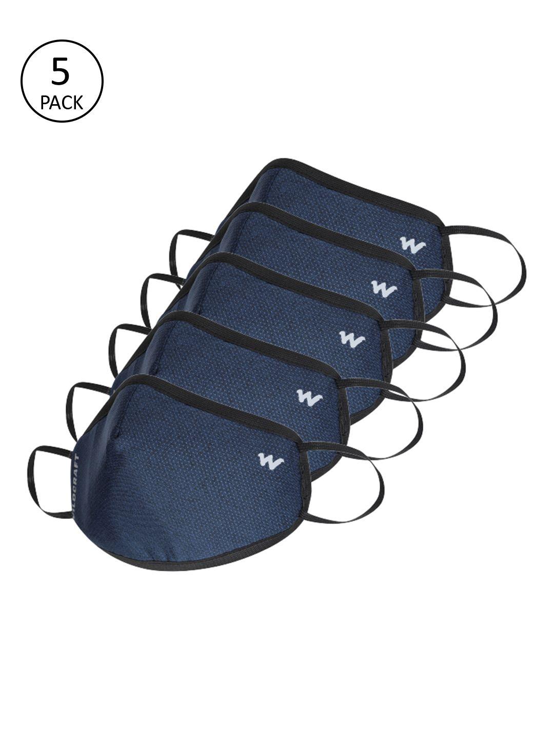 wildcraft adults 5 pcs navy blue 3-ply w95+ protective outdoor masks