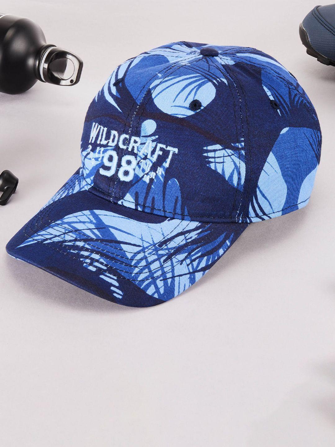 wildcraft adults navy blue & blue printed cotton baseball cap