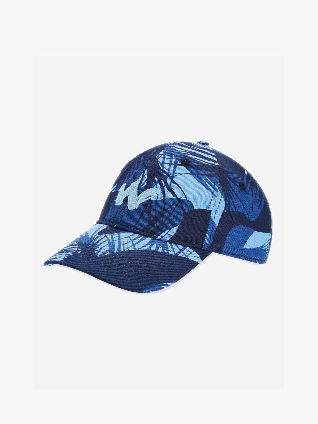 wildcraft adults navy blue & blue printed cotton baseball cap