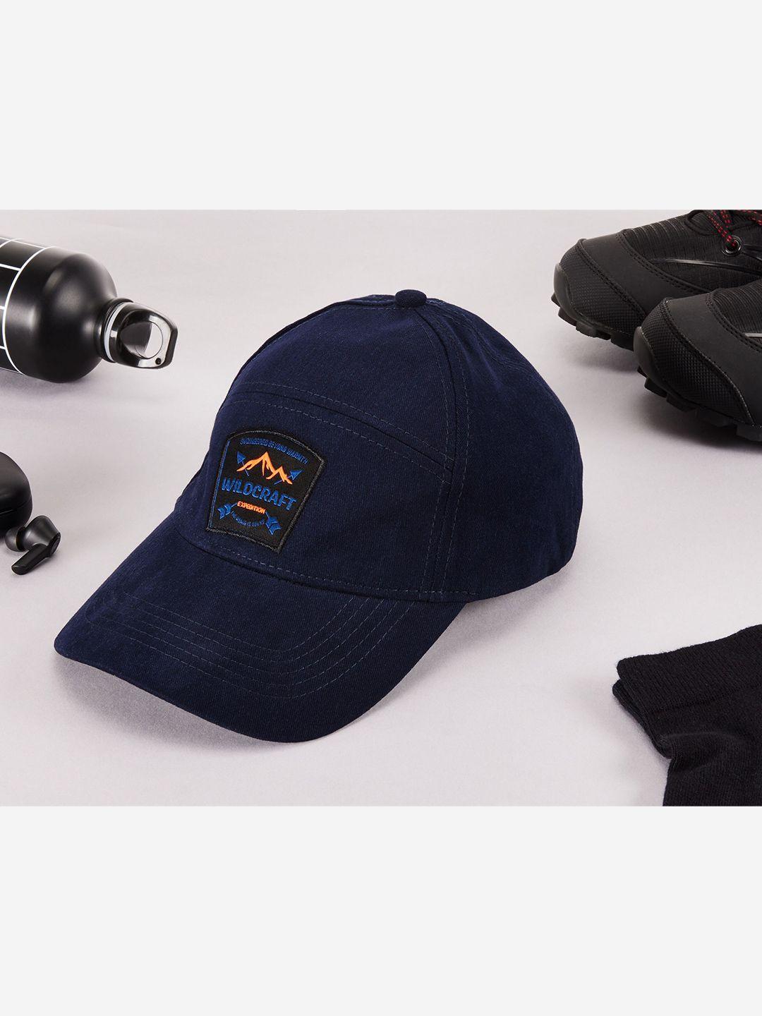 wildcraft adults navy blue brand logo printed cotton baseball cap