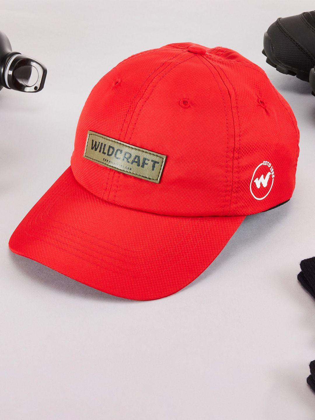 wildcraft adults red brand printed cotton baseball cap