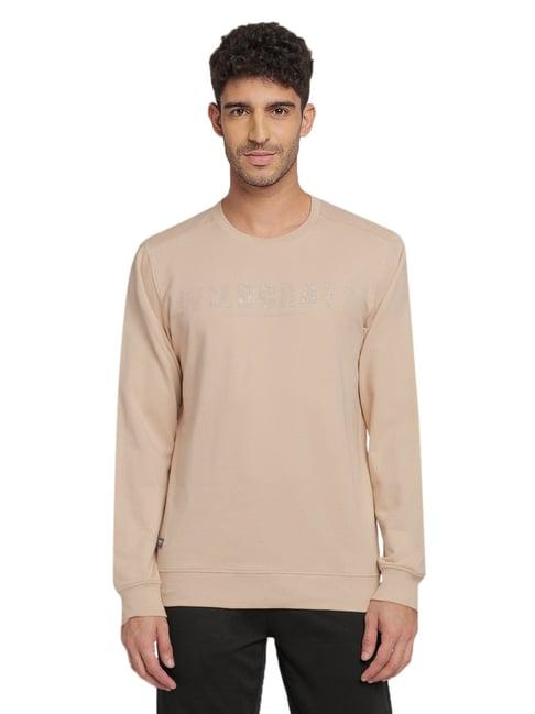 wildcraft beige regular fit printed sweatshirt