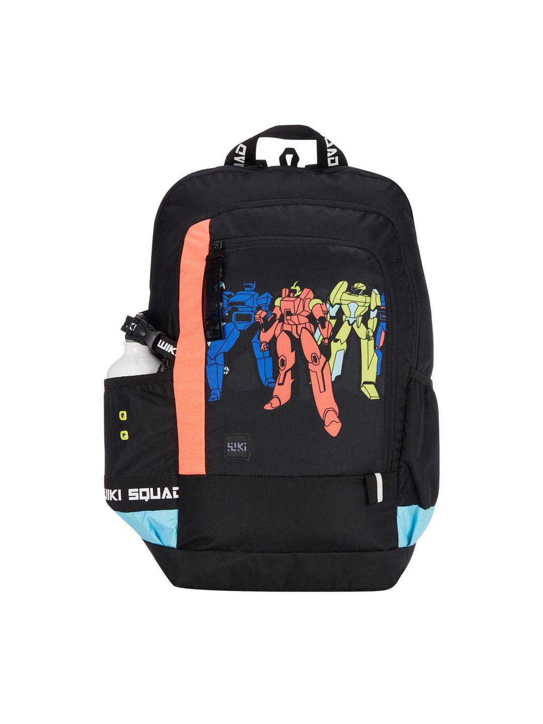 wildcraft black & orange brand logo printed squad 2 backpack