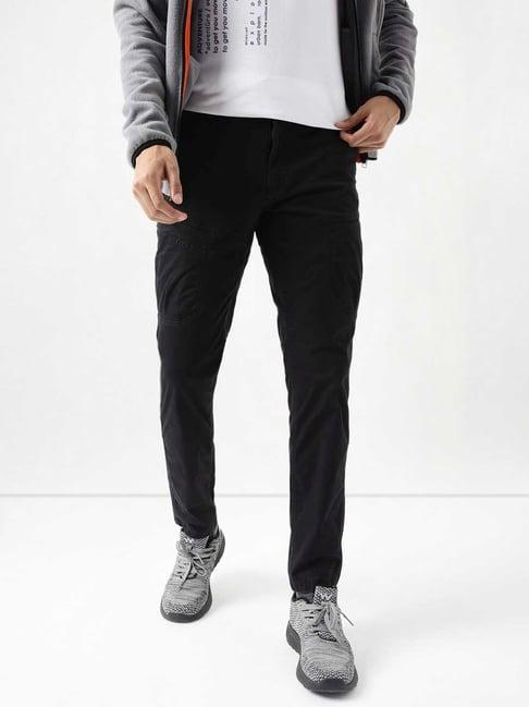 wildcraft black regular fit trousers