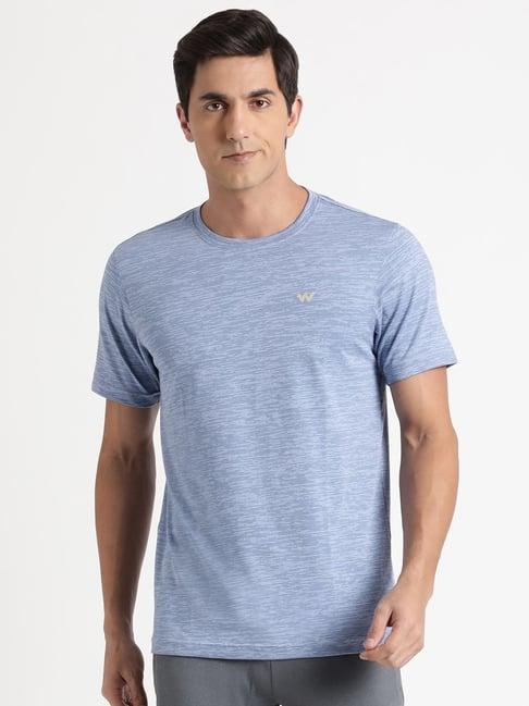 wildcraft blue  regular fit texture t-shirt