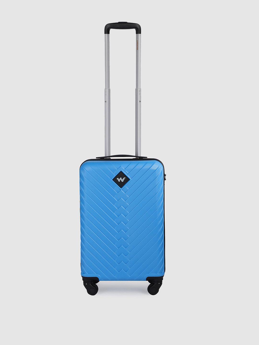 wildcraft blue citron textured hard sided cabin trolley suitcase