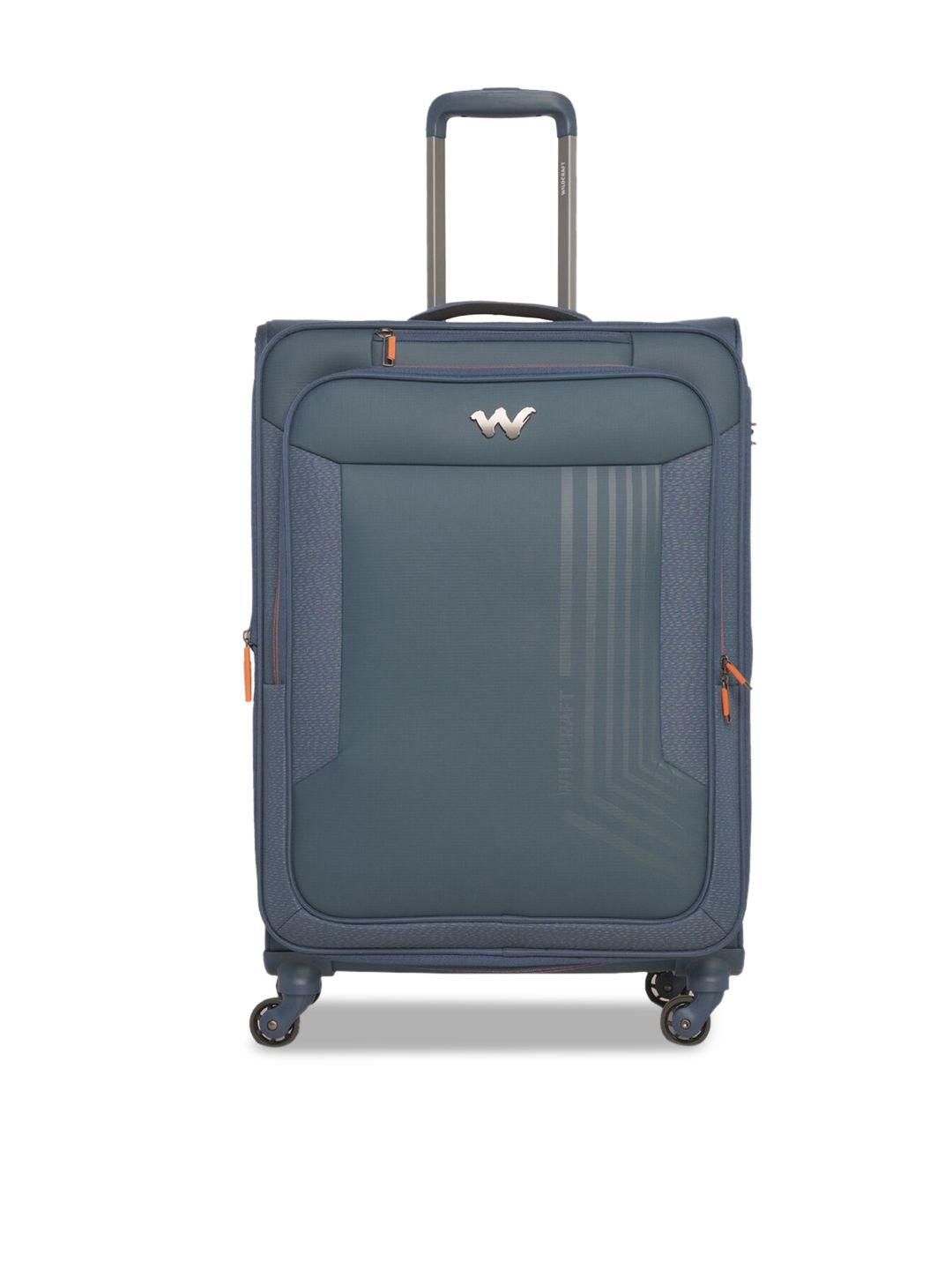 wildcraft blue solid cabin trolley suitcase