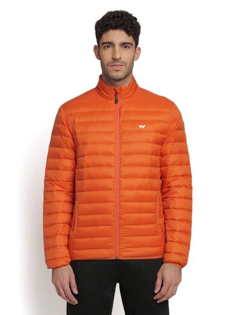 wildcraft deep orange regular fit quilted jacket