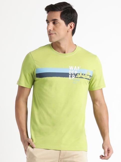 wildcraft green cotton regular fit printed t-shirt