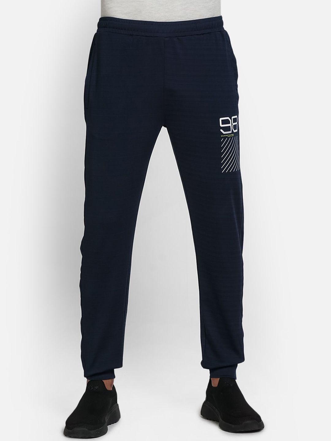 wildcraft men's navy blue solid cotton track pants