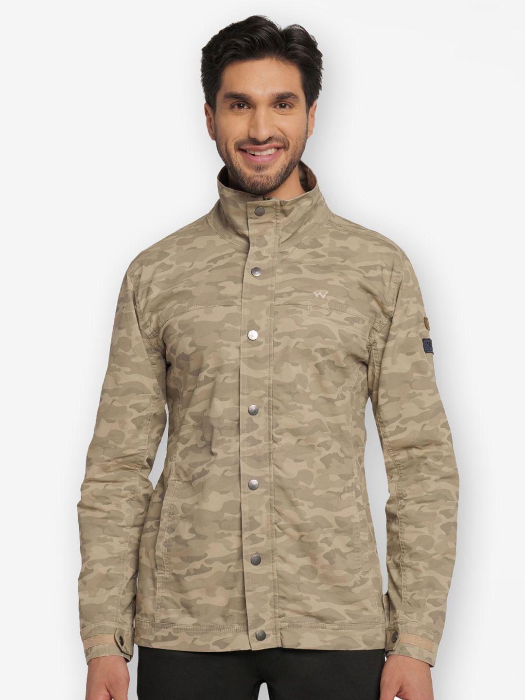 wildcraft men beige camouflage water resistant cotton tailored jacket