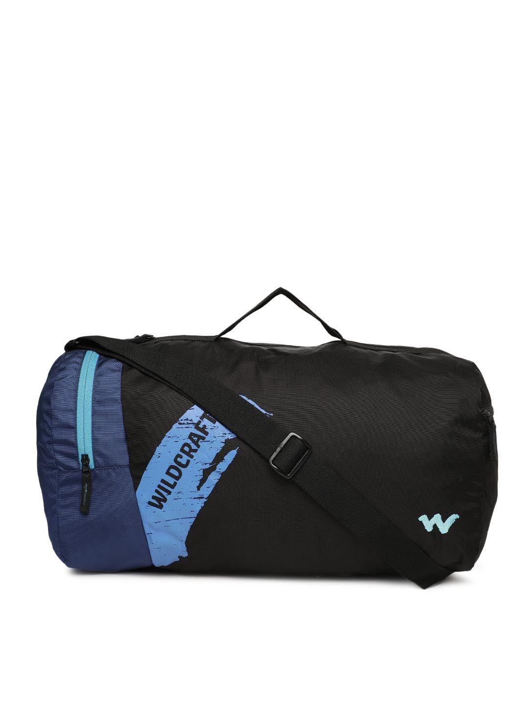 wildcraft men black & blue solid duffel bag