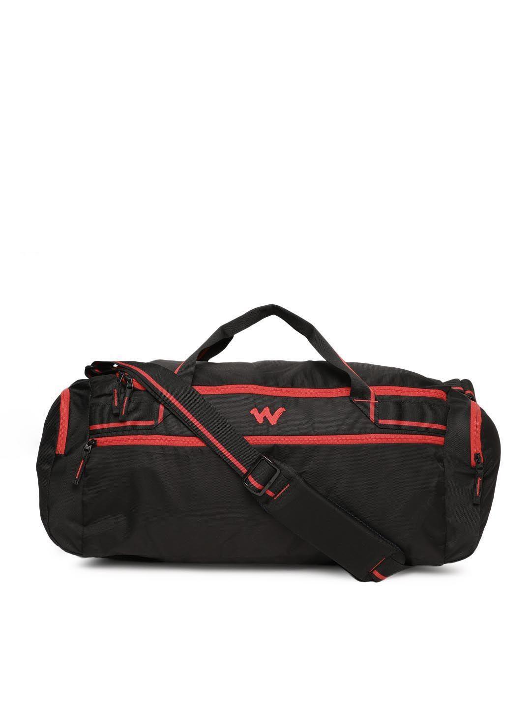 wildcraft men black & red solid duffel bag