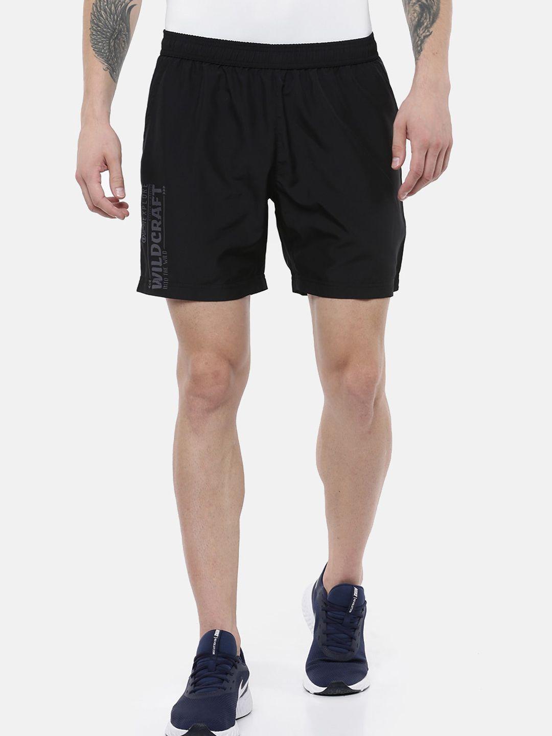 wildcraft men black mid-rise rapid dry running shorts