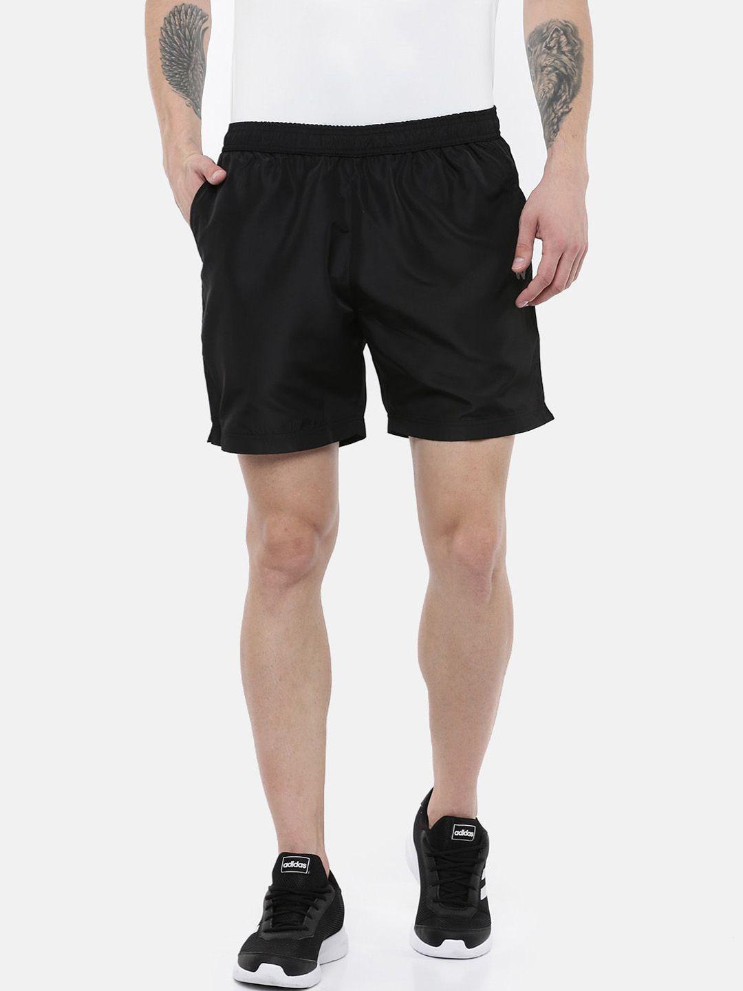 wildcraft men black mid-rise sports shorts