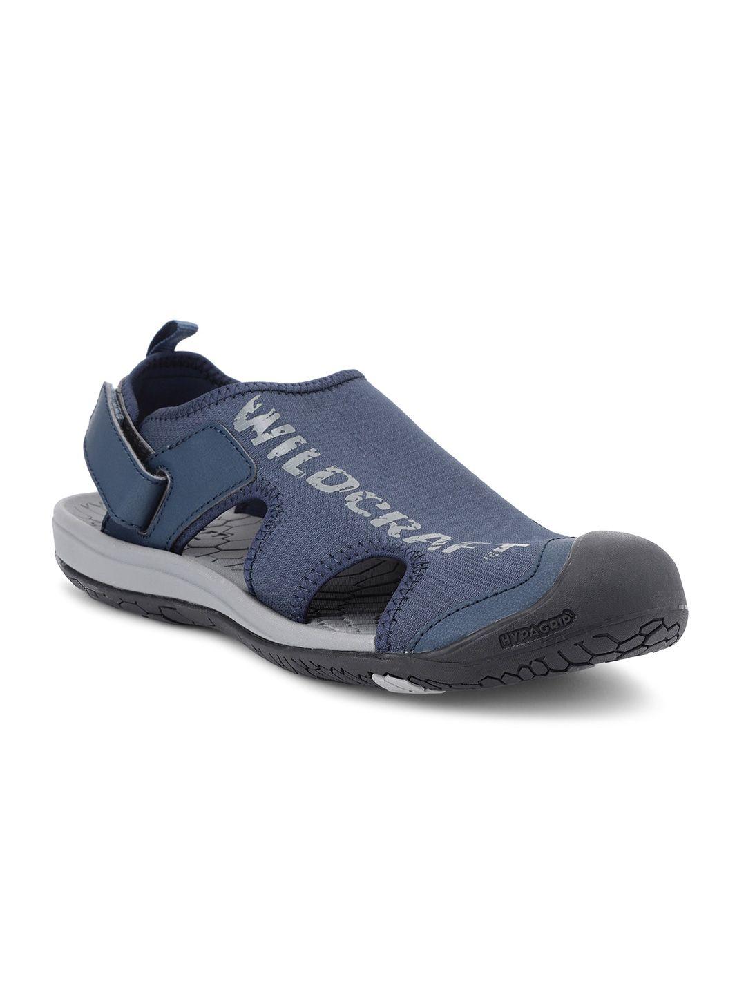 wildcraft men navy blue & grey pu comfort sandals