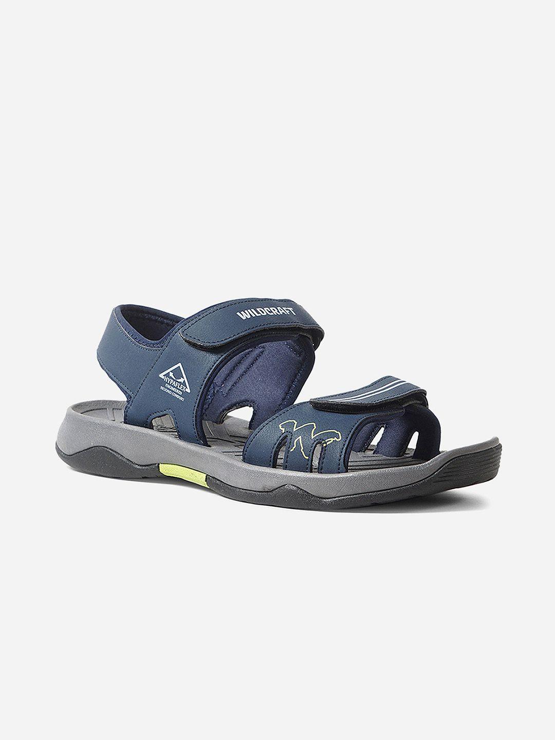 wildcraft men navy blue & grey ride pu comfort sandals engineered with hypaflex technology