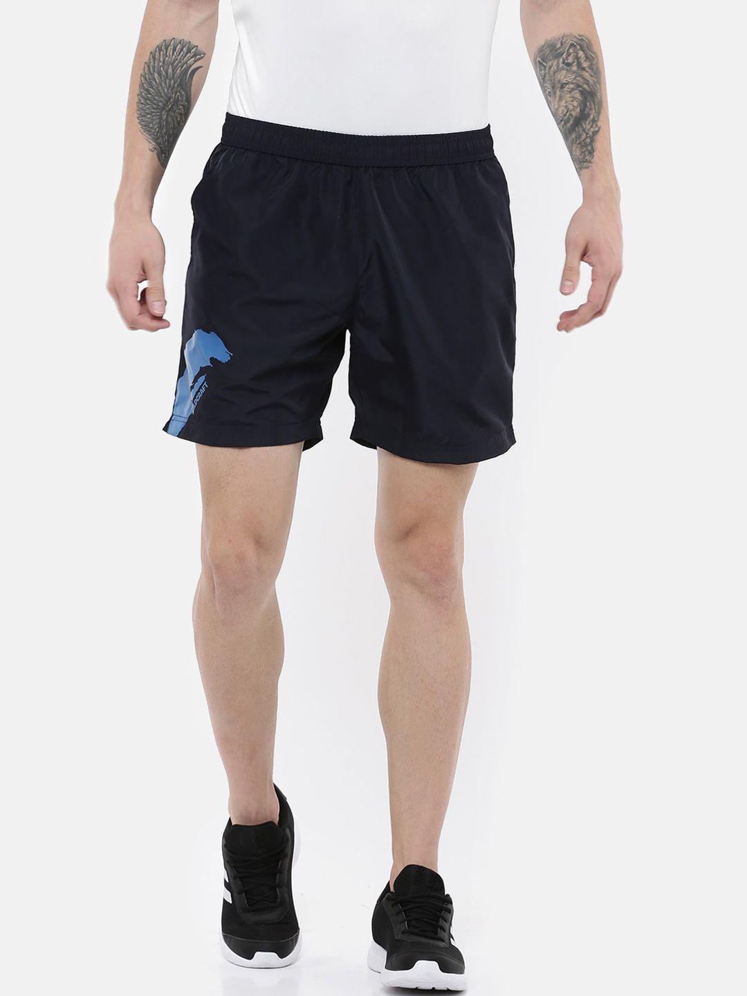 wildcraft men navy blue mid-rise sports shorts