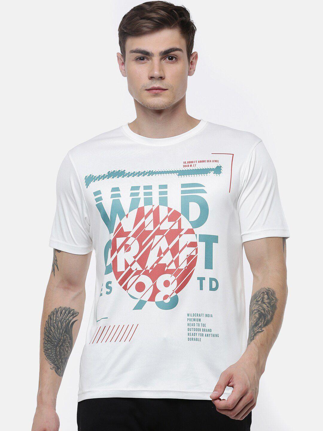 wildcraft men white typography printed t-shirt