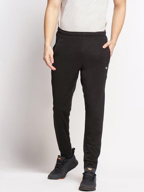 wildcraft mid black regular fit trackpants