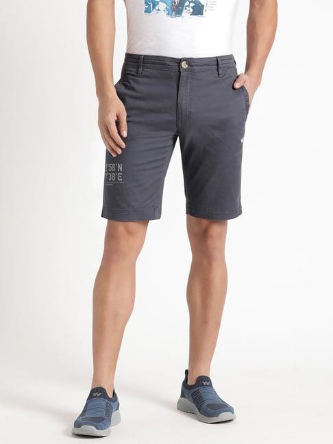 wildcraft navy cotton regular fit shorts