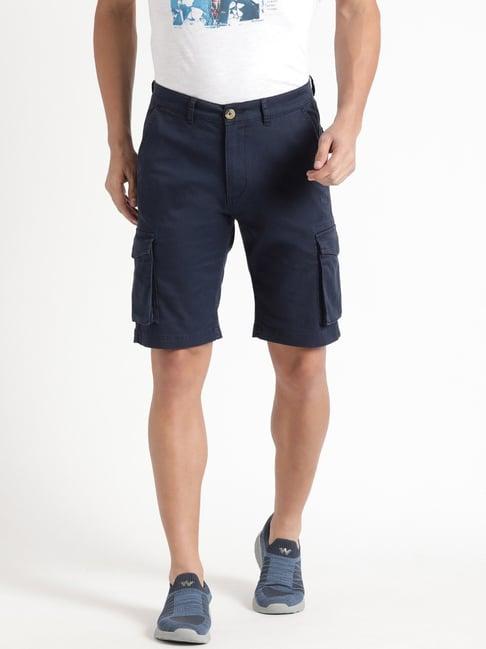 wildcraft navy cotton regular fit shorts