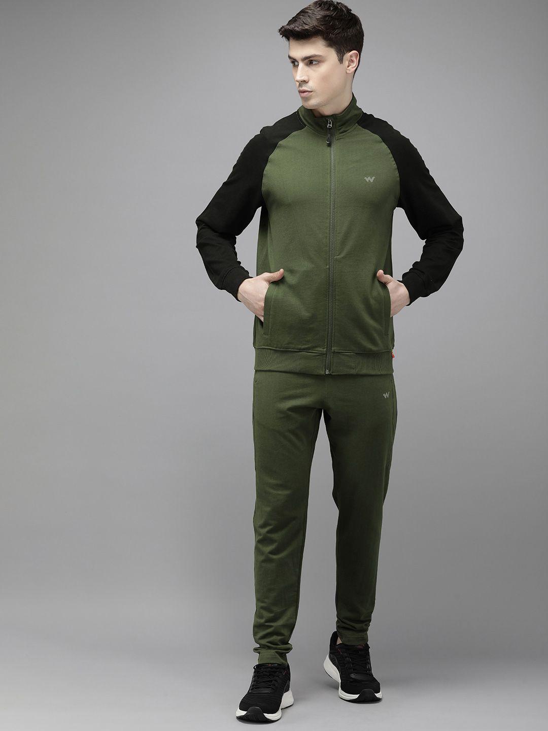 wildcraft pure cotton mock collar jacket and track pant