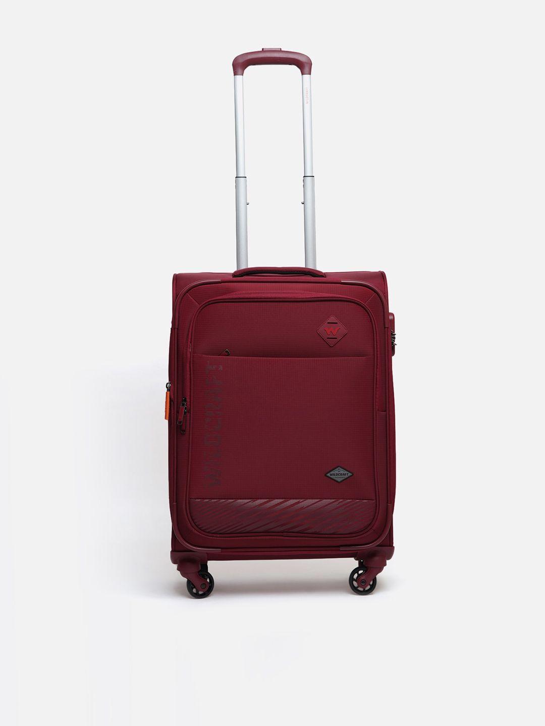 wildcraft red solid soft-sided large trolley suitcase