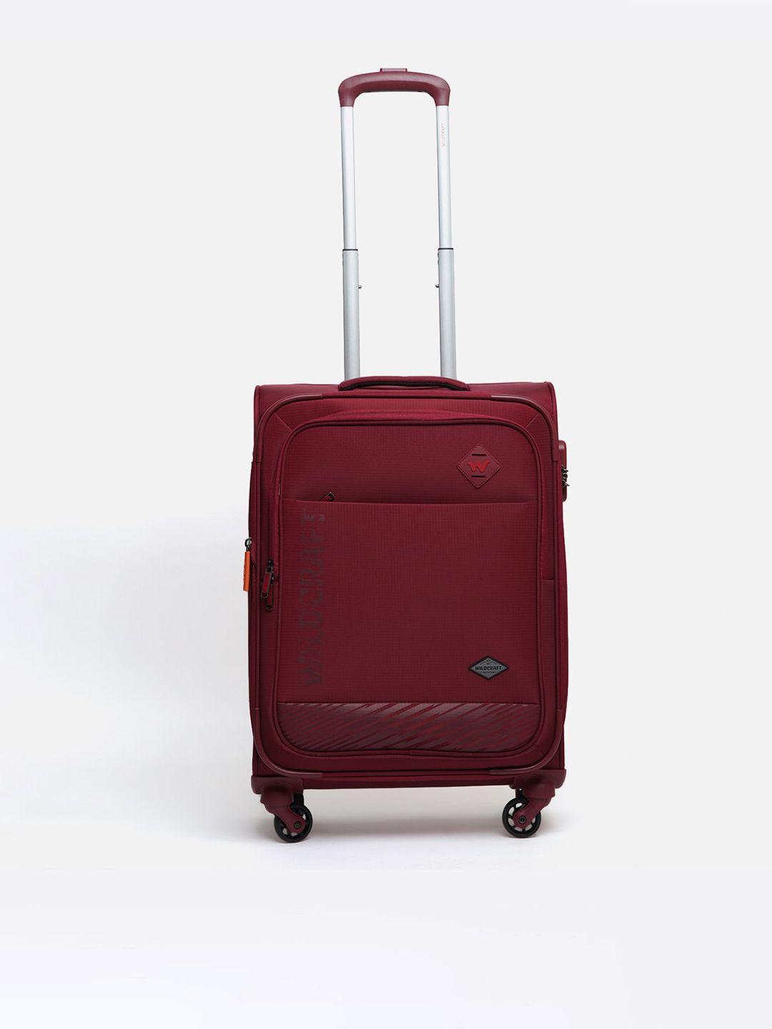 wildcraft red solid trolley bag