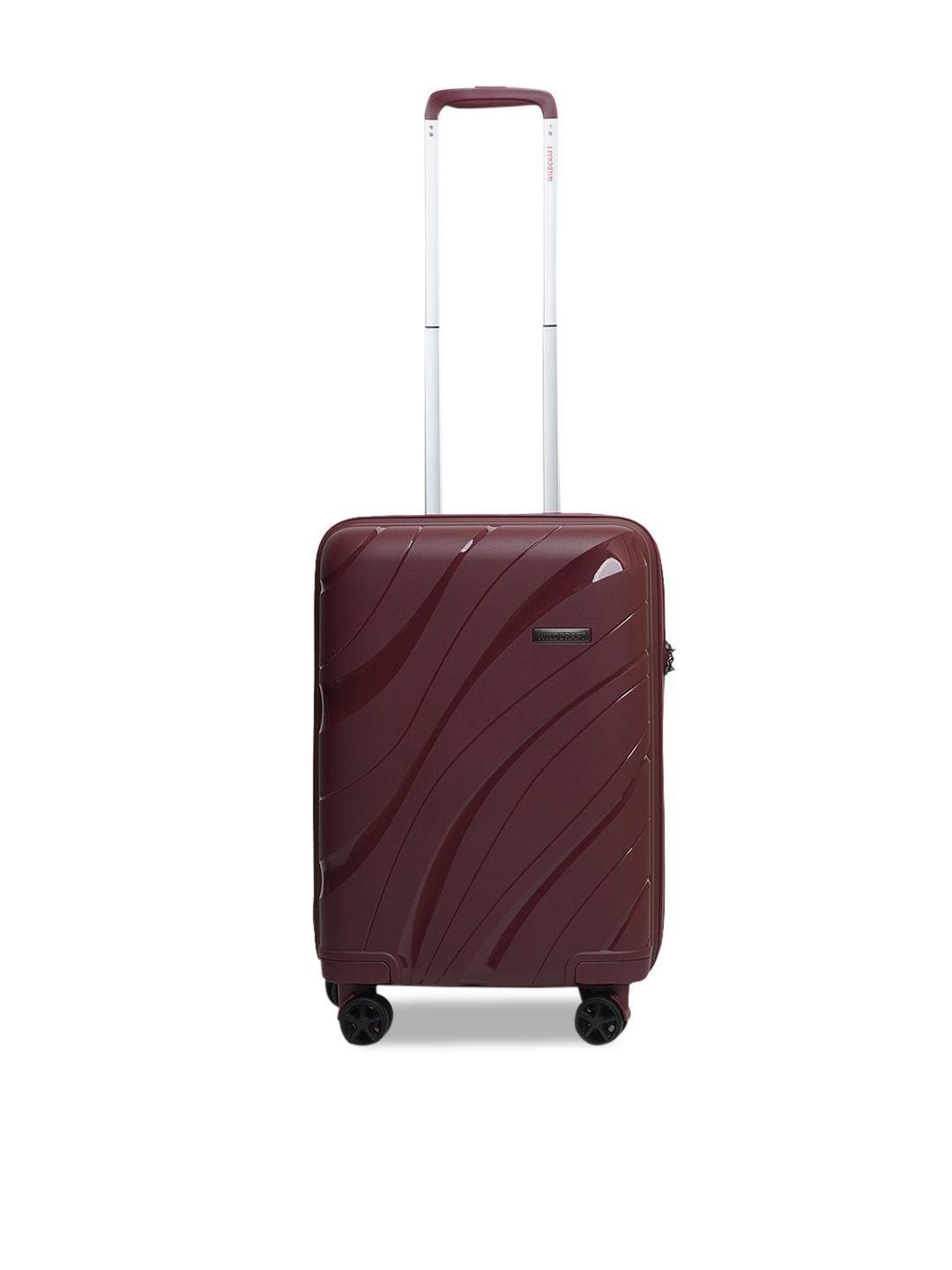 wildcraft red textured hard-side large trolley suitcase