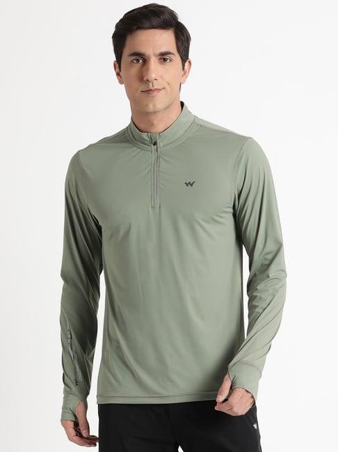 wildcraft sage green  regular fit sports t-shirt