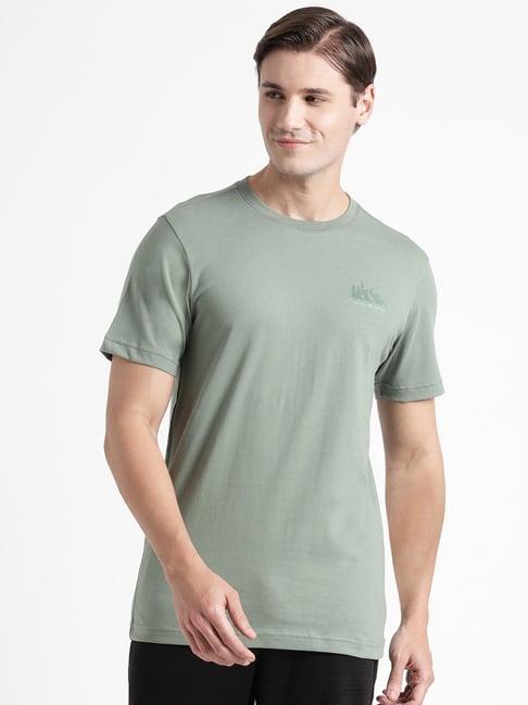 wildcraft sage green cotton regular fit printed t-shirt