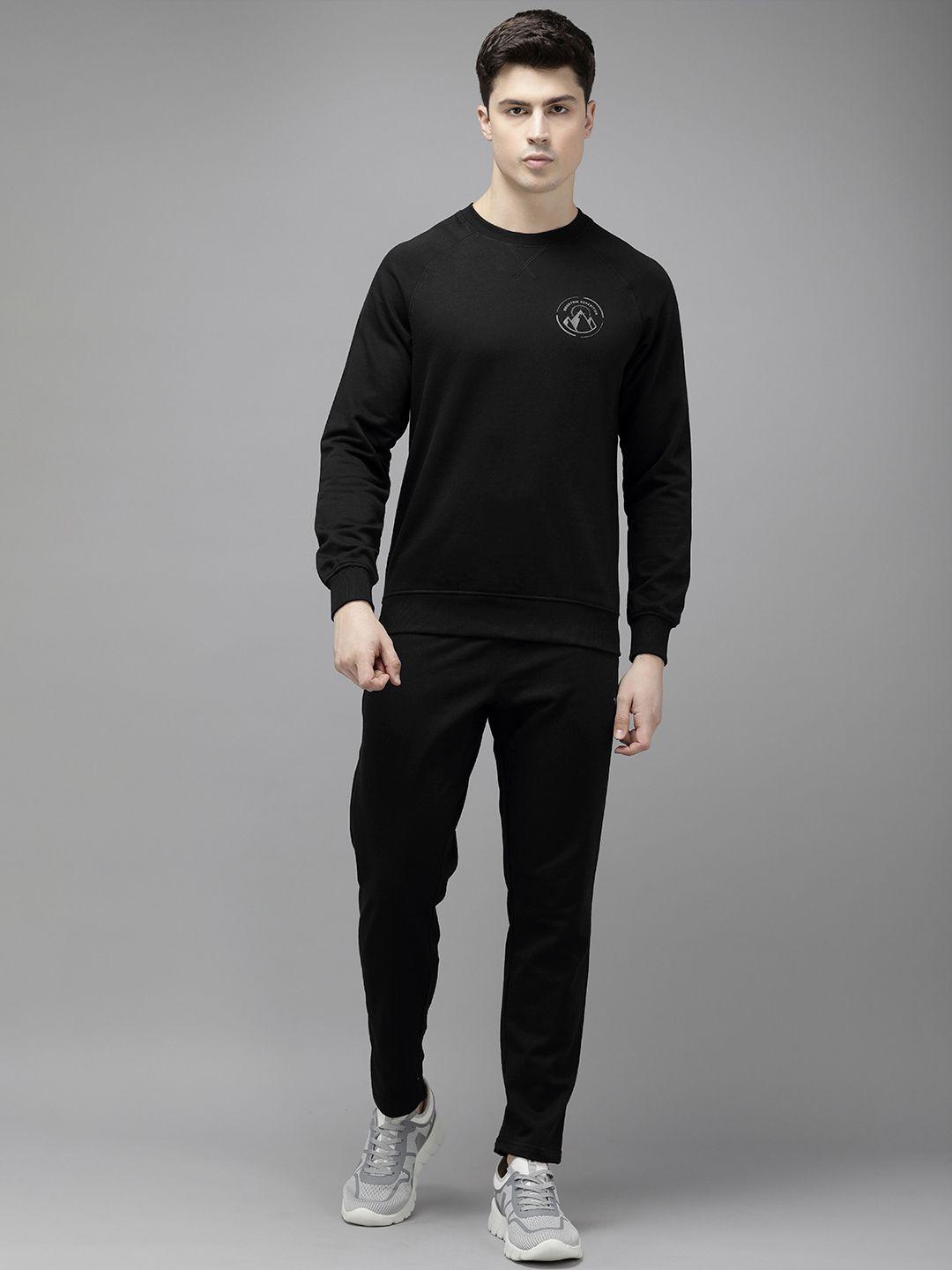 wildcraft solid raglan sleeves sweatshirt and mid-rise track pant