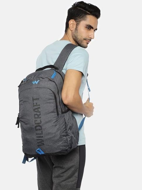 wildcraft spacy mel grey polyester solid laptop backpack - 25 ltrs