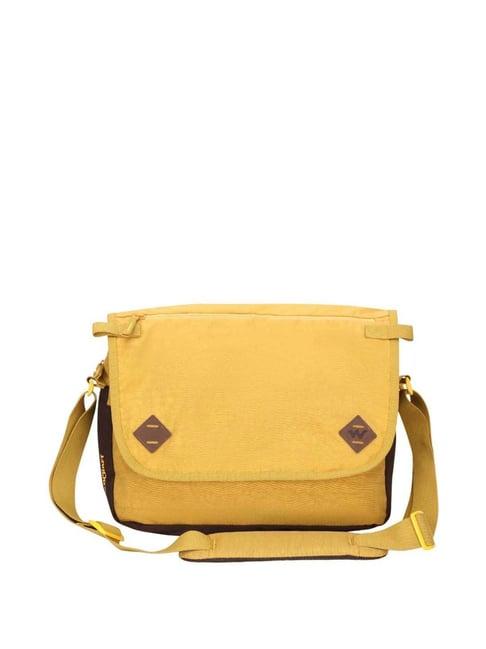 wildcraft street yellow solid medium laptop messenger bag