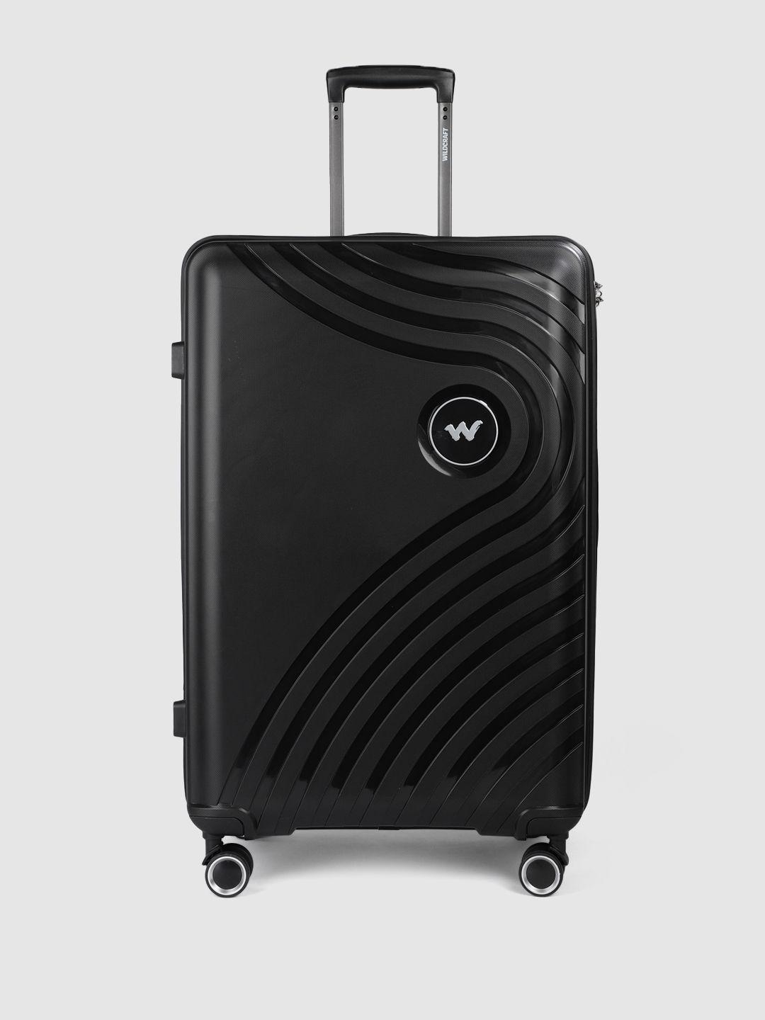 wildcraft textured onyx large trolley suitcase