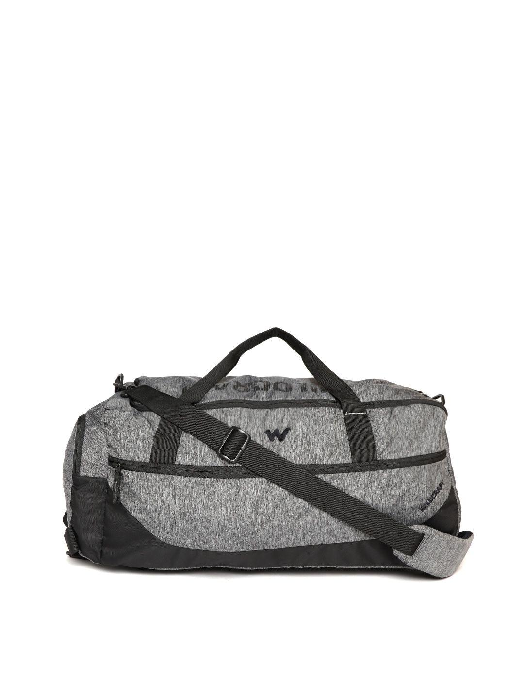 wildcraft unisex black & grey solid duffle bag