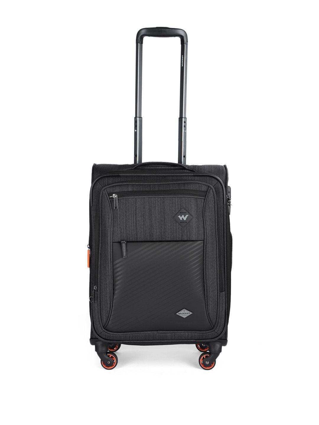 wildcraft unisex black soft textured pollux cabin trolley suitcase
