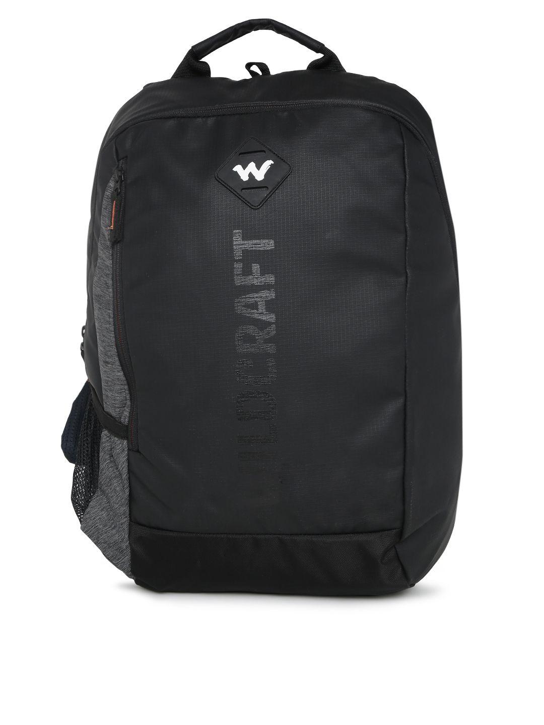 wildcraft unisex black streak plus brand logo backpack