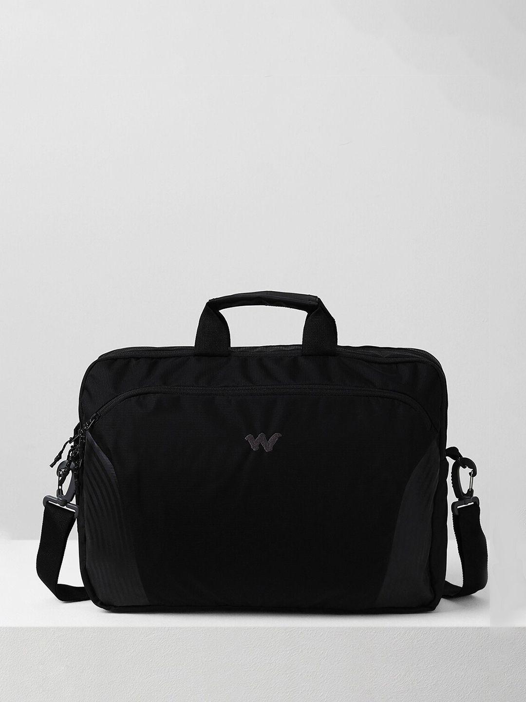 wildcraft unisex black textured messenger bag