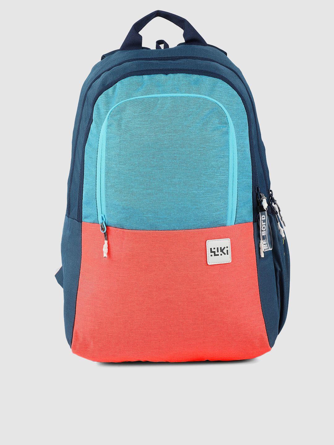 wildcraft unisex blue & orange colourblocked wiki pack 2 canvas backpack