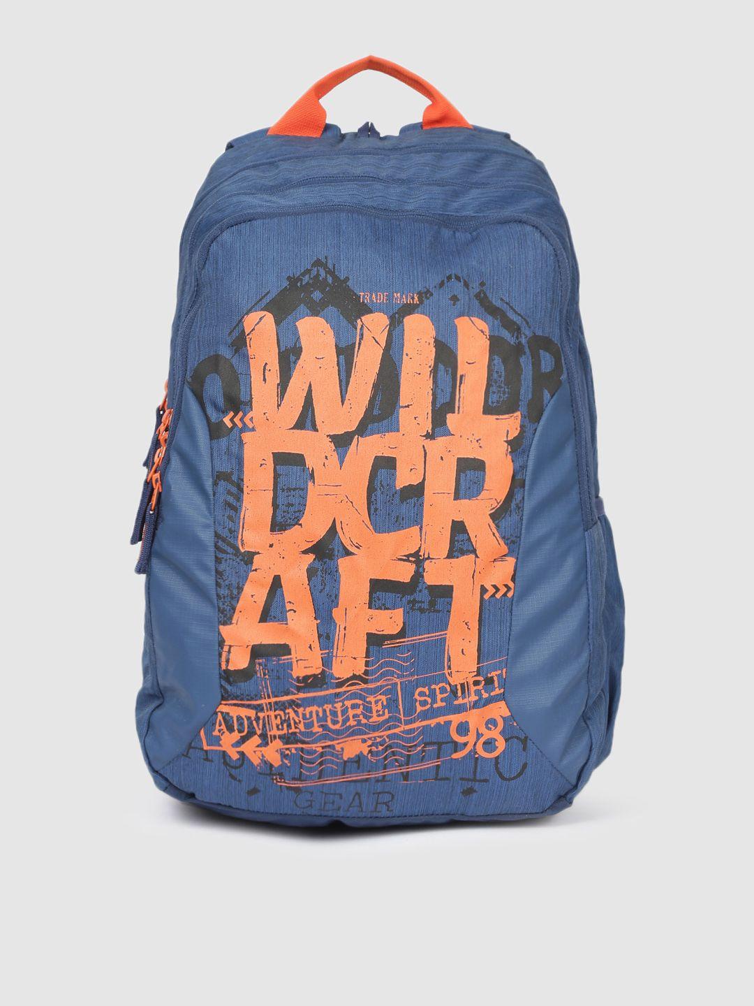 wildcraft unisex blue & orange typography blaze3 wc bold backpack