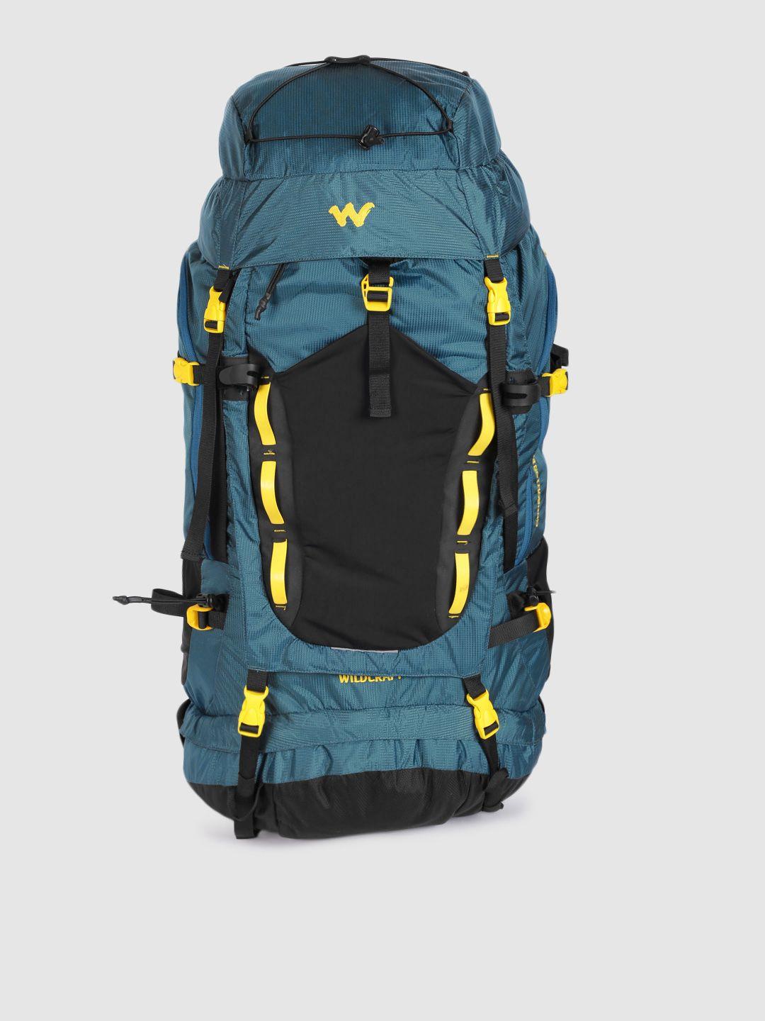 wildcraft unisex blue gangotri 65 pro rucksack with rain cover