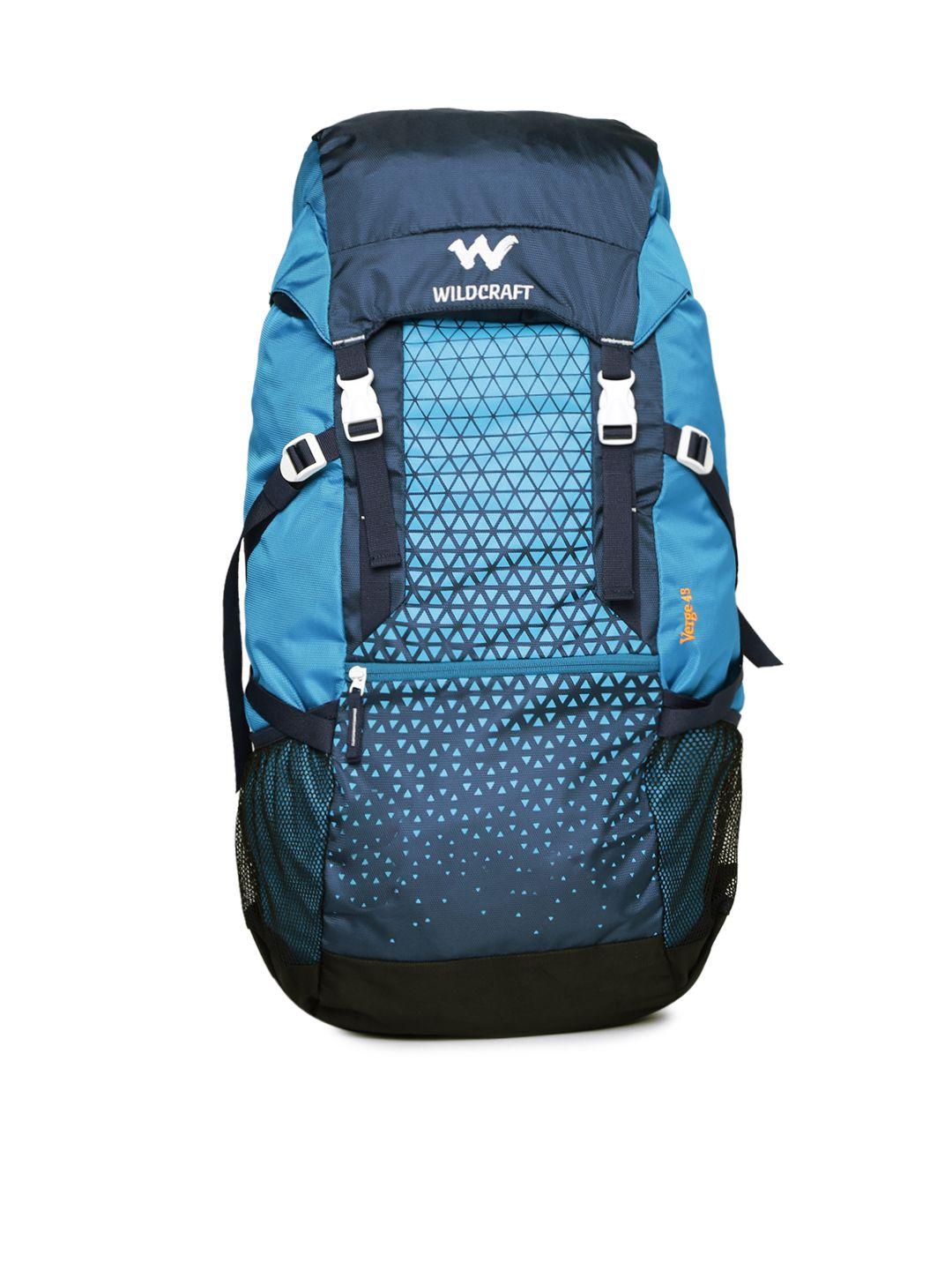 wildcraft unisex blue printed verge 45 rucksack